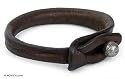 Leather bracelet, 'Sleek Chic'