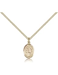 Gold Filled Saint St. Felicity Medal Pendant 1/2 x 1/4 Inches Death of Children-9341- Comes with a Gold Filled Lite Curb Chain Neckace And a Black velvet Box