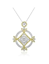 18k TWO TONE GOLD WOMENS PENDANT LP-4837 DIAMOND 0.54CT TW