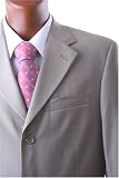 Men's Single Breasted 3 Button Superior 150s Extra Fine Light Taupe Dress Suit