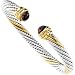 14K Yellow Gold, Sterling Silver and Citrine Bangle Bracelet