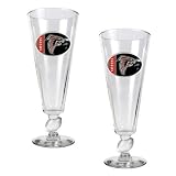 Atlanta Falcons NFL 2pc Pilsner Glass Set with Football on stem - Oval Logo