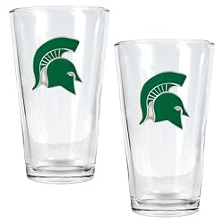 Michigan State Spartans NCAA 2pc Pint Ale Glass Set by Great American Products