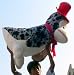 GIANT 42 WHIMSICAL STUFFED PENGUIN - BIG HUGE STUFFED ANIMAL PLUSH TOY WEARING RED TOP HAT - COLOR: GRAY AND BLACK - 3 and 1 2 FEET TALL -AMERICAN MADE IN THE USA AMERICA