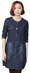 Cotton/Denim/Linen Vintage Long Sleeves  Dress