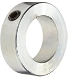 Climax Metal C-025 Shaft Collar, One Piece, Set Screw Style, Zinc Plated Steel,, 1/4" Bore, 1/2" OD, 5/16" Width, With 10-32 Set Screw