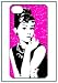 Audrey Hepburn Pink Celebrity Vintage Retro Movie Star iPhone 4s iPhone4s Black Case Cover Protector Bumper