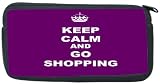 Keep Calm and Go Shopping - Purple Color Neoprene Pencil Case - pencilcase - Ipod Case - PSP Case, Game Boy DS Case, etc.. - UNISEX - Ideal gift for all occassions