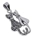Cute Twin Cats Sterling Silver Marcasite 38 MM X 19 MM Pendant Charm
