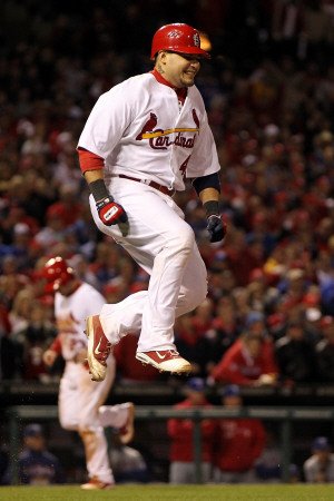 2011 World Series G. 6 - Texas Rangers v St Louis Cardinals, St Louis, MO - Oct. 27: Yadier Molina Photographic Poster Print by Jamie Squire, 8x12