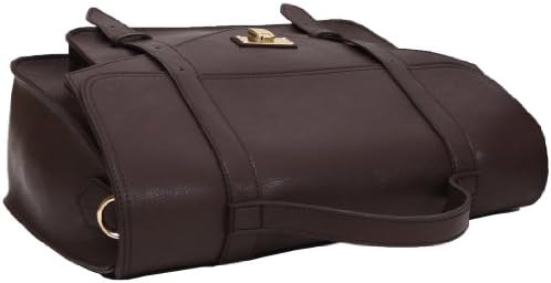 Women's Girls Satchel Handbags Synthetic Leather Totes Shoulder Purses 1116 (Dark Brown)