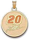 Driver Number 20 Round 3/4 Enamel Pendant -Choose from 14K/10K, Stainless Steel or Gold Plated