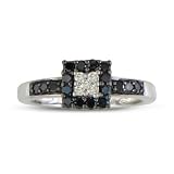 41mnmLUafiL. SL160  1/3ct Black and White Diamond Engagement Ring in Sterling Silver