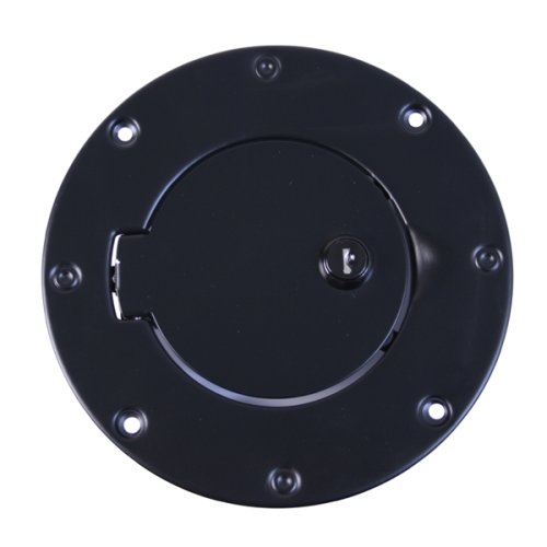 Jeep Locking Gas Hatch Cover Wrangler 97-06 Blk Steel