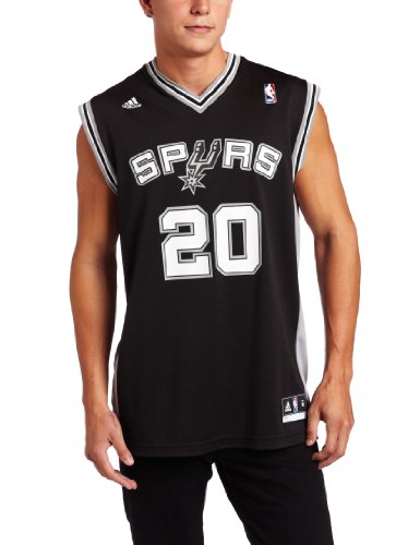 NBA Men's San Antonio Spurs Manu Ginobili Revolution 30 Road Replica Jersey (Black, Large)