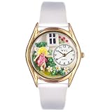 Whimsical Womens Fishing Navy Blue Leather And Silvertone Watch #S0810010