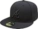 Atlanta Braves Black on Black 59FIFTY Fitted Cap (6 7/8)