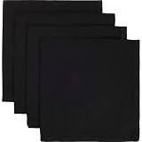 Now Designs Set of 4 Linen Blend Napkins, Black