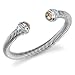 Radiant Glamour: Designer Inspired Sterling Silver Cable Style Bangle Bracelet with Champagne CZ and White CZ Diamond