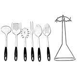 New Chefmaster 6pc Stainless Steel Kitchen Utensil Set Handy Hang-Up Design ....