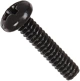 Steel Pan Head Machine Screw, Black Oxide Finish, Meets ASME B18.6.3, #1 Phillips Drive, #2-56 Thread Size, 1/8" Length, Fully Threaded, Import (Pack of 100)