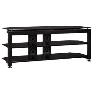 Bush Furniture Universal Large TV Stand, High Gloss Black by