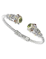 Greg Anthony Bali 18K & Silver Peridot/Citrine Bracelet
