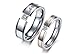 U2U Jewelry Steel 0102 Clear CZ Couples Engagement Wedding Bands Rings For Men Women