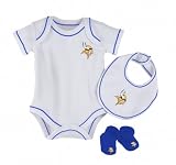 Minnesota Vikings Newborn 3-Piece Team Bodysuit, Booties and Bib Set