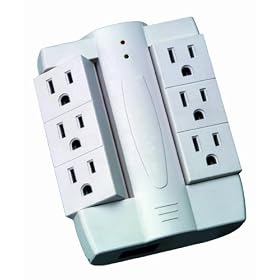 Coleman Cable 046848806 6-Outlet Surge Protector Adapter with Phone Protection, 6-Ft by Coleman Cable