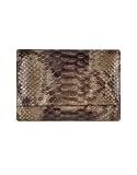 Ghibli Ladies' Brown Python and Calf Leather Flap ID Wallet