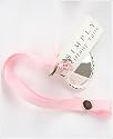 Simply Tiffany Taite Silver and Pink Pacifier Clip