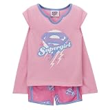  : Girls' Supergirl Pajama Set with Cape - Pink