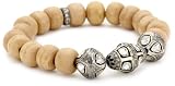 Jordan Alexander Tea-Dyed Bone with 3 Mine-Cut Diamond Beads Bracelet