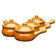 HIC Ceramic Onion-Soup Crock with Lid, Set of 4