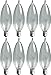 General Electric 66107 Crystal Clear 60-Watt, 650-Lumen Bent Tip Light Bulb with Candelabra Base, 8-Pack