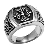 10MM High Polished Stainless Steel Biker Ring With Celtic Cross in Center