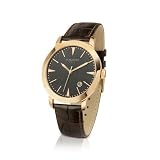 Forzieri Mens Rose Gold Plated Slim Case Dress Watch by Forzieri