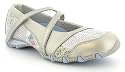 Skechers "Bikers Dahlia" Ladies Velcro Sports Trainers With Diamontes And Embroidered Upper - Silver
