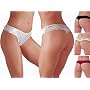 Scallop Lace Satin Low Rise Thong