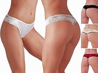 Ilusion Women Irresistably Sexy Low-rise Lace Thong BEIGE L