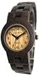 Tense Wood Watch - Solid Dark Sandalwood Round Bracelet Watch L7103W Hypo-Allergenic