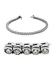 14K White Gold 3cttw Round Diamond Bracelet