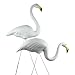 Pair Plastic Snomingo White Flamingos ~ Original Don Featherstone Design ~ Made in USA!