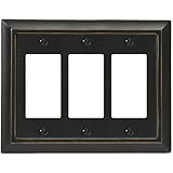AmerTac 4040RRRB 3 Rocker-GFCI Savannah Wood Wallplate, Distressed Black [並行輸入品]
