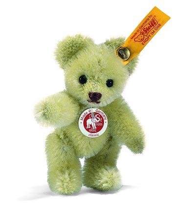 41moWqb3q8L Steiff Adorable Miniature Teddy Bear stands just over 3 tall: Color is Mohair Green