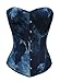Camellias 100% Cotton Blue Denim Sexy Strong Boned Corset Bustier Top