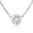 1/3carat Round Bezel Set Diamond Solitaire Pendant with a 14k white gold 16" chain (HI/I1)