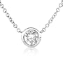 1/3carat Round Bezel Set Diamond Solitaire Pendant with a 14k white gold 16" chain (HI/I1)