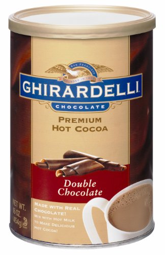 Ghirardelli Chocolate Premium Hot Cocoa Mix, Double Chocolate, 16-Ounce Tins (Pack of 4)